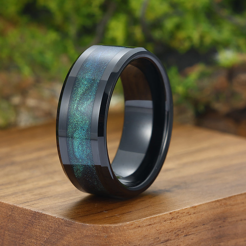 希少 undercover fragment titanium ring Crater - Women's Titanium Ring with hammered finish