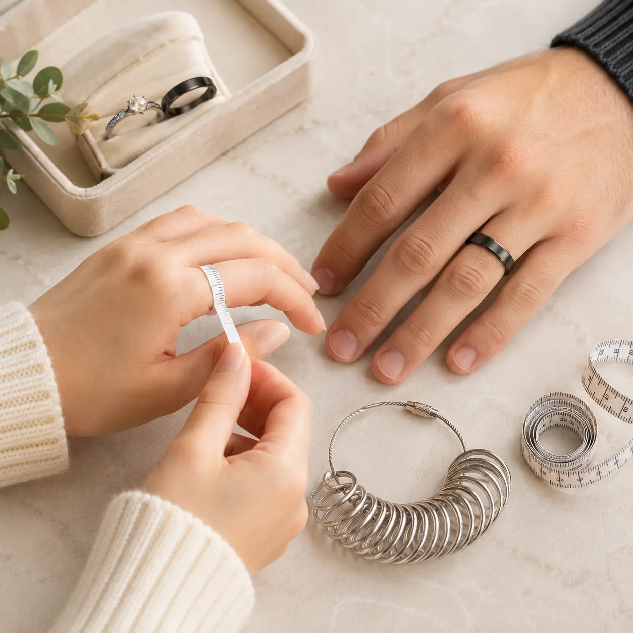 How to Measure Ring Size at Home for a Couple Ring Set