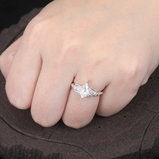 Unique 1.8CT Kite Cut Moissanite Engagement Vine Ring For Women Gift -  Esdomera.com