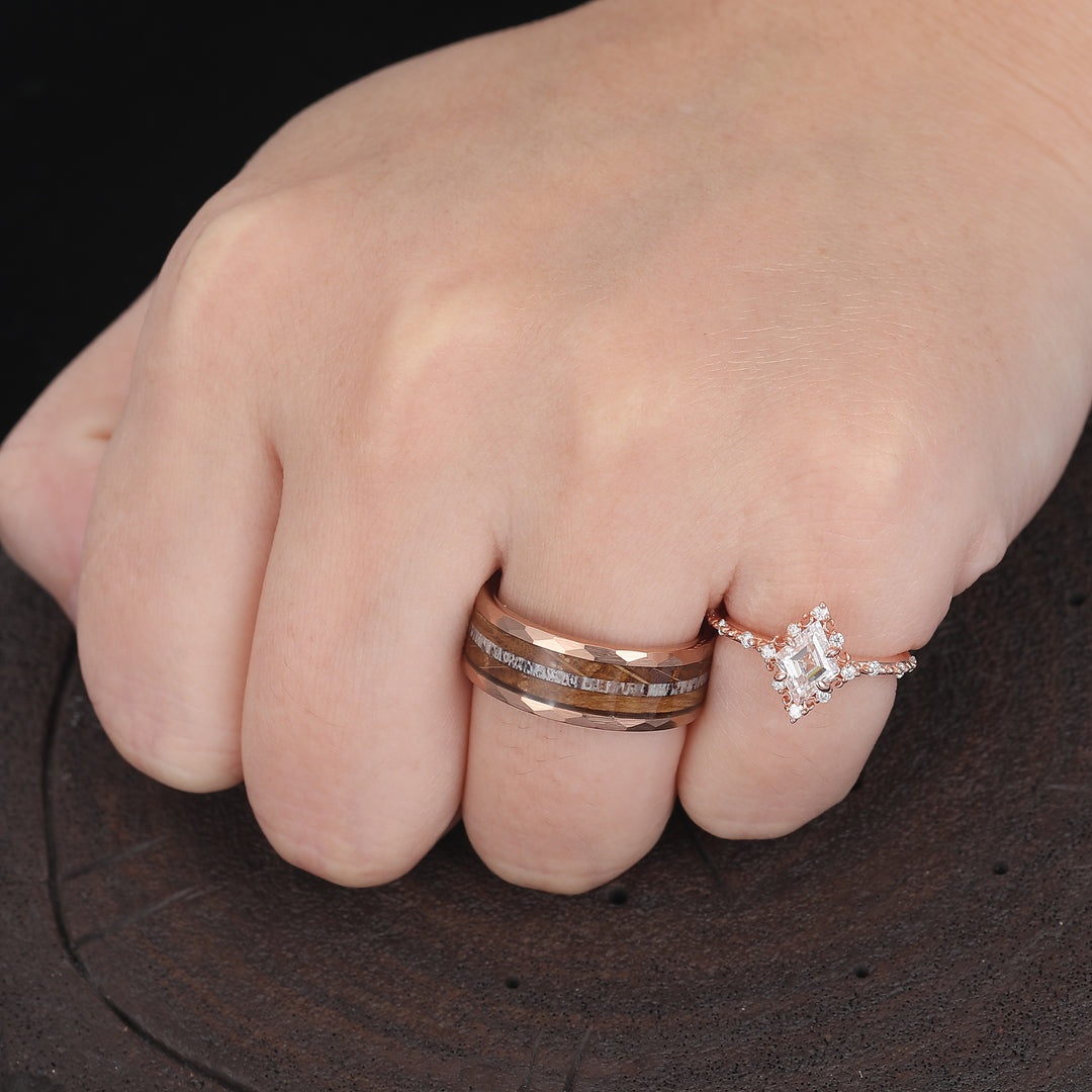 Dainty Filigreed Moissanite Engagement Couple Rings Promise Anniversary Wedding Band For Women And Men