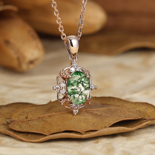 Vintage Oval  Natural Amethyst Pendant Necklace Women Anniversary Bridal Pendant -  Esdomera.com