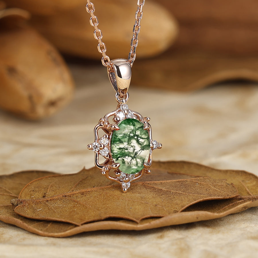 Vintage Oval  Natural Amethyst Pendant Necklace Women Anniversary Bridal Pendant -  Esdomera.com