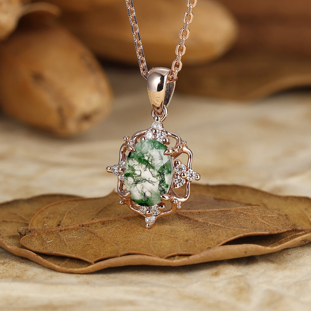 Vintage Oval  Natural Amethyst Pendant Necklace Women Anniversary Bridal Pendant -  Esdomera.com