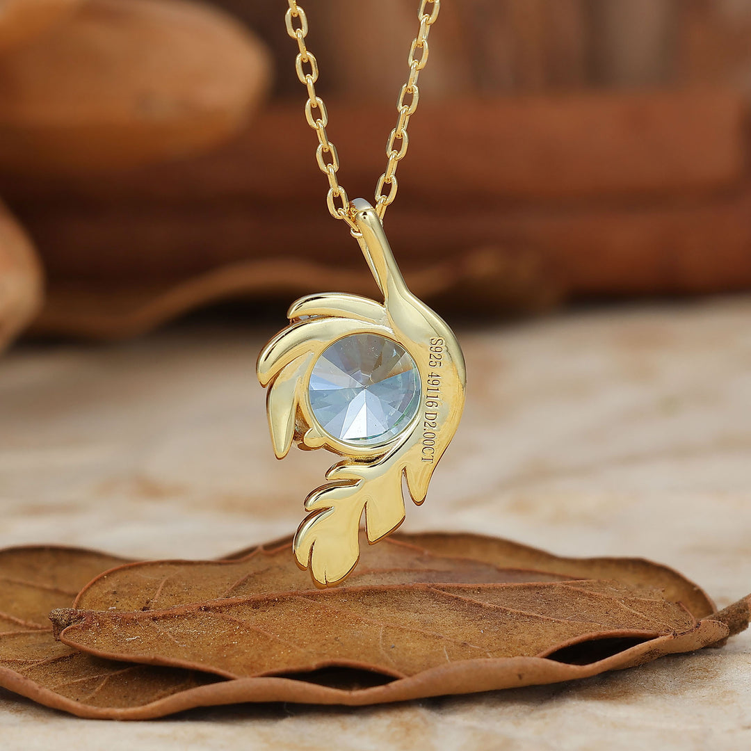 Nature-geïnspireerde ronde geslepen natuurlijke amethist solitaire bladwikkel hanger ketting 14K gouden ketting voor dames