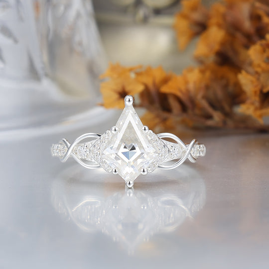Unique 1.8CT Kite Cut Moissanite Engagement Vine Ring For Women Gift -  Esdomera.com