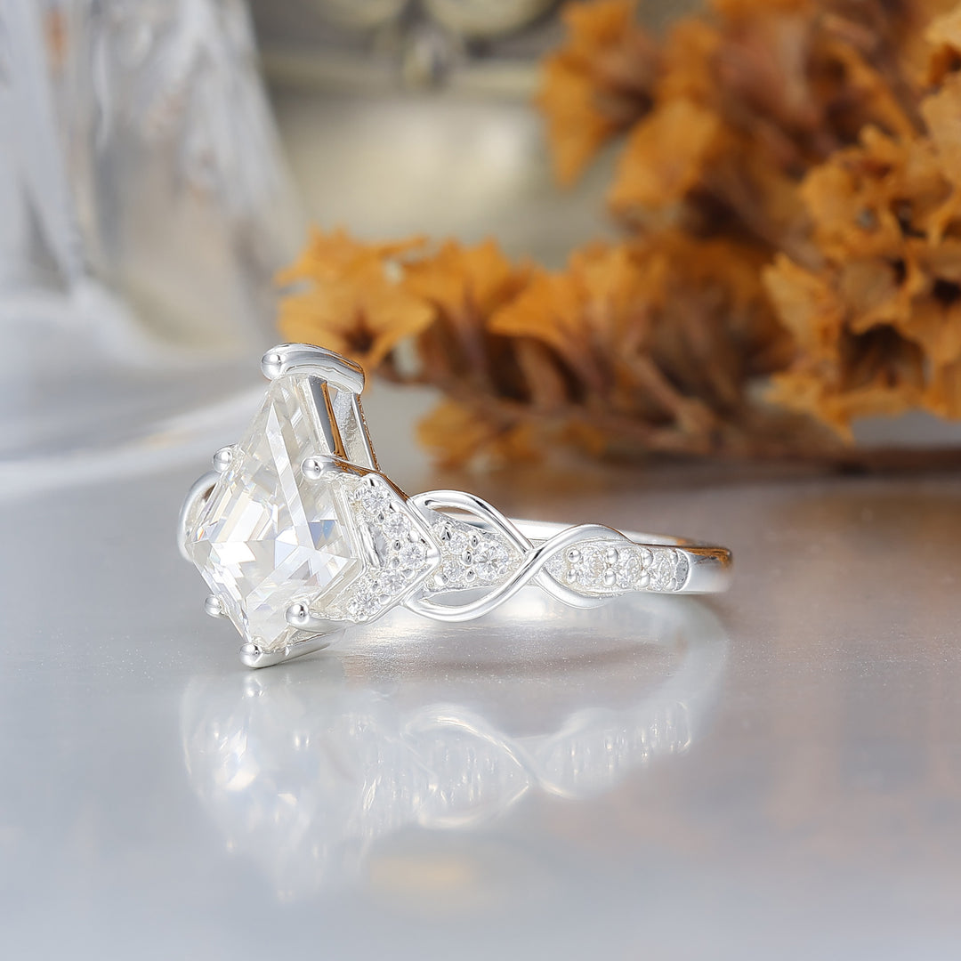 Unique 1.8CT Kite Cut Moissanite Engagement Vine Ring For Women Gift -  Esdomera.com