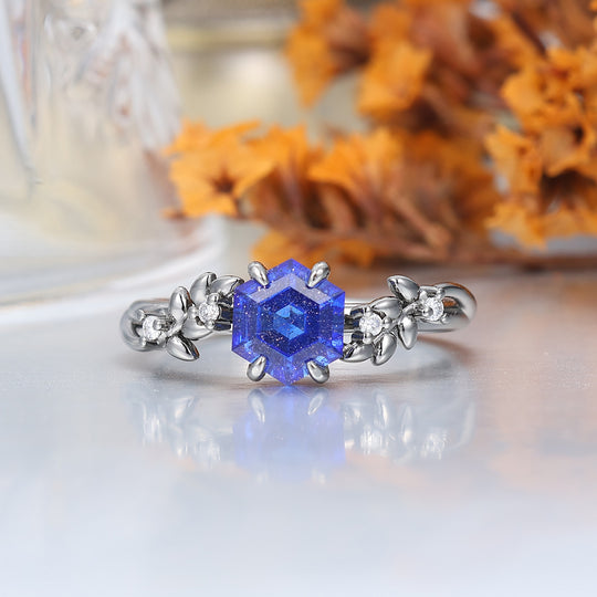 Anneaux de fiançailles en grès Galaxy Design Blé Couple Bagues de mariage personnalisées pour lui et pour elle