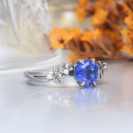 Anneaux de fiançailles en grès Galaxy Design Blé Couple Bagues de mariage personnalisées pour lui et pour elle