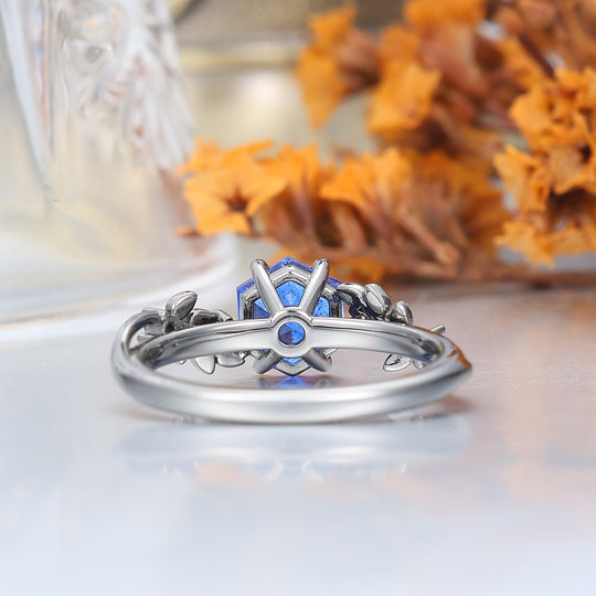 Anneaux de fiançailles en grès Galaxy Design Blé Couple Bagues de mariage personnalisées pour lui et pour elle