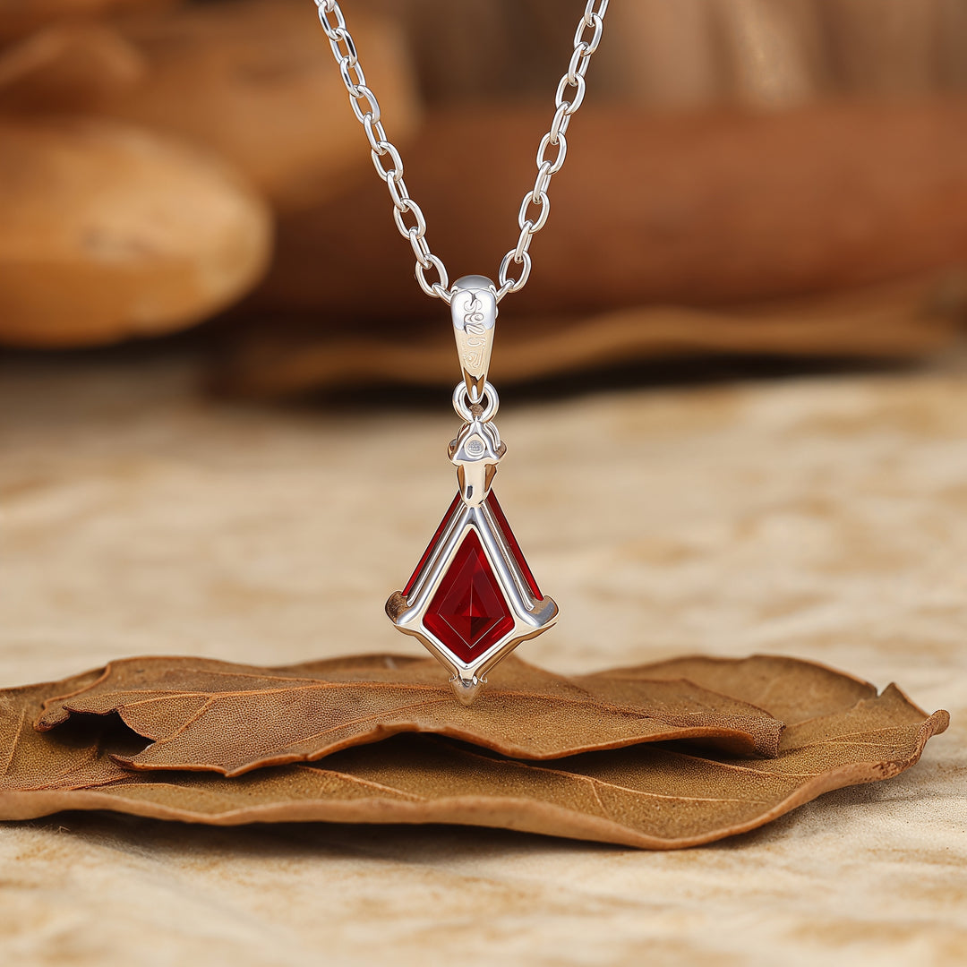 Dainty Kite Cut Emerald Necklace Pendant Emerald Jewelry Birthday Gift