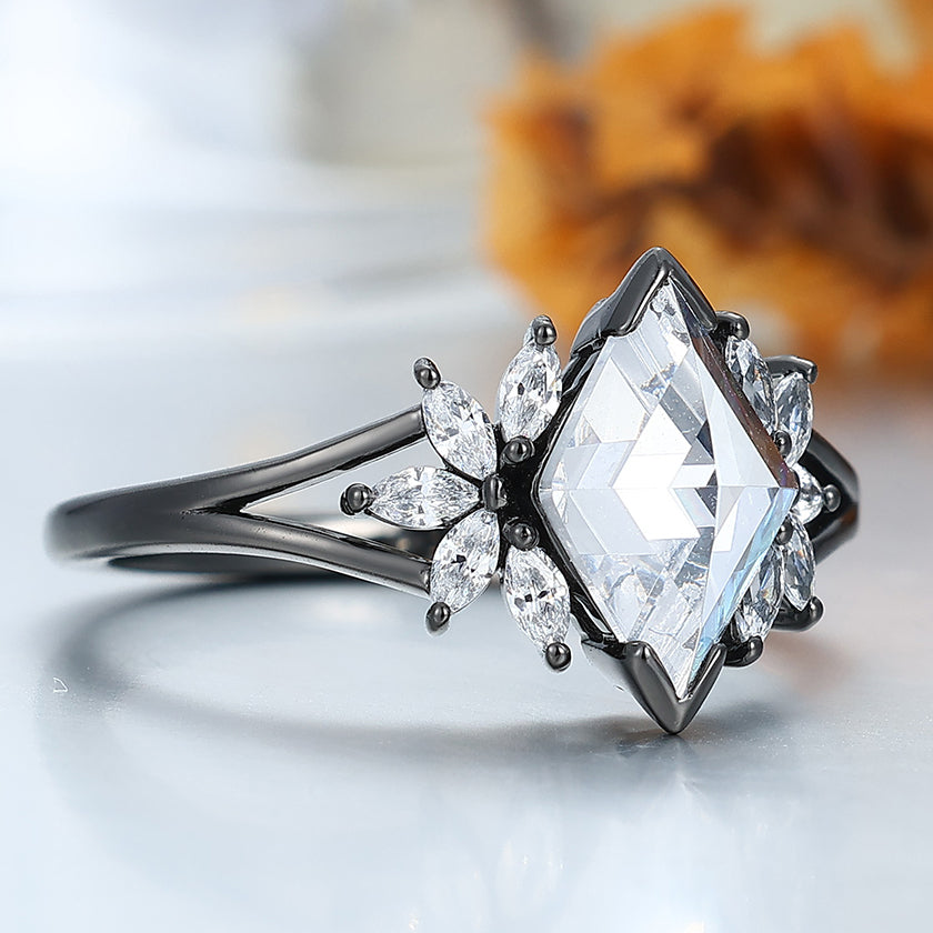Art Deco 2 CT Moissanite Petal Engagement Ring Women Fine Ring -  Esdomera.com