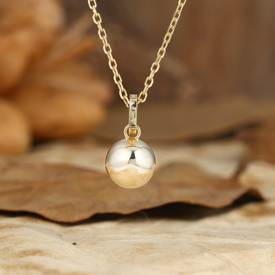 Solitaire Aquamarin Einlegekugel Anhänger Halskette Roségold Damen Halskette