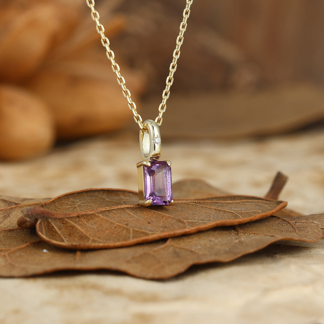 Collier Oro Pendente Ametista Diamanti Crivelli - Oroshop Collier Oro Pendente Ametista Diamanti Crivelli - Oroshop