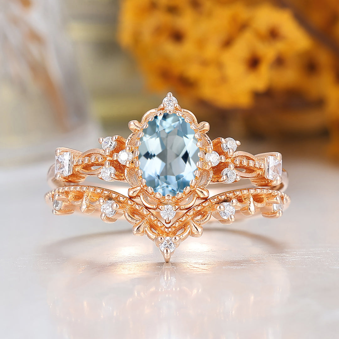 Aigue Marine Les Plus Belle Bague Bague Vintage Aigue-marine Et Or