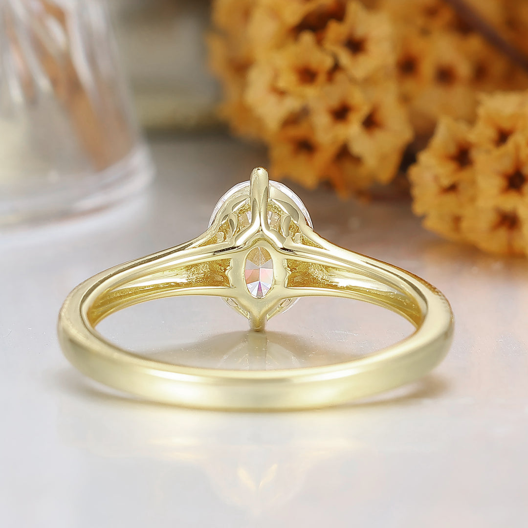 Vintage Inspired Oval Moissanite Vine Engagement Ring 18K Filigree Engraved Bridal Ring