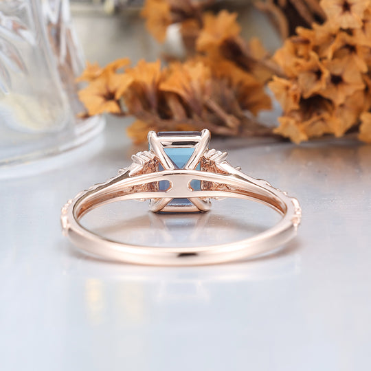 Unique 2CT Leaf-inspired Emerald Cut 14K Yellow Gold Alexandrite Engagement Ring Filigree Wedding Ring -  Esdomera.com