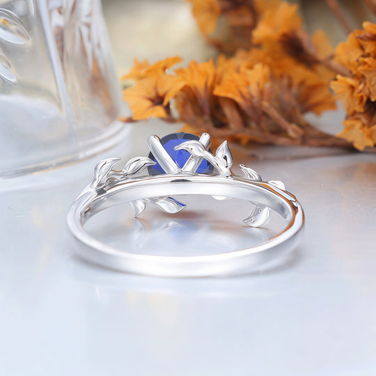 Nature Inspired Leaf Branch Sapphire Bridal Ring Hexagon Cut Sapphire Engagement Ring -  Esdomera.com