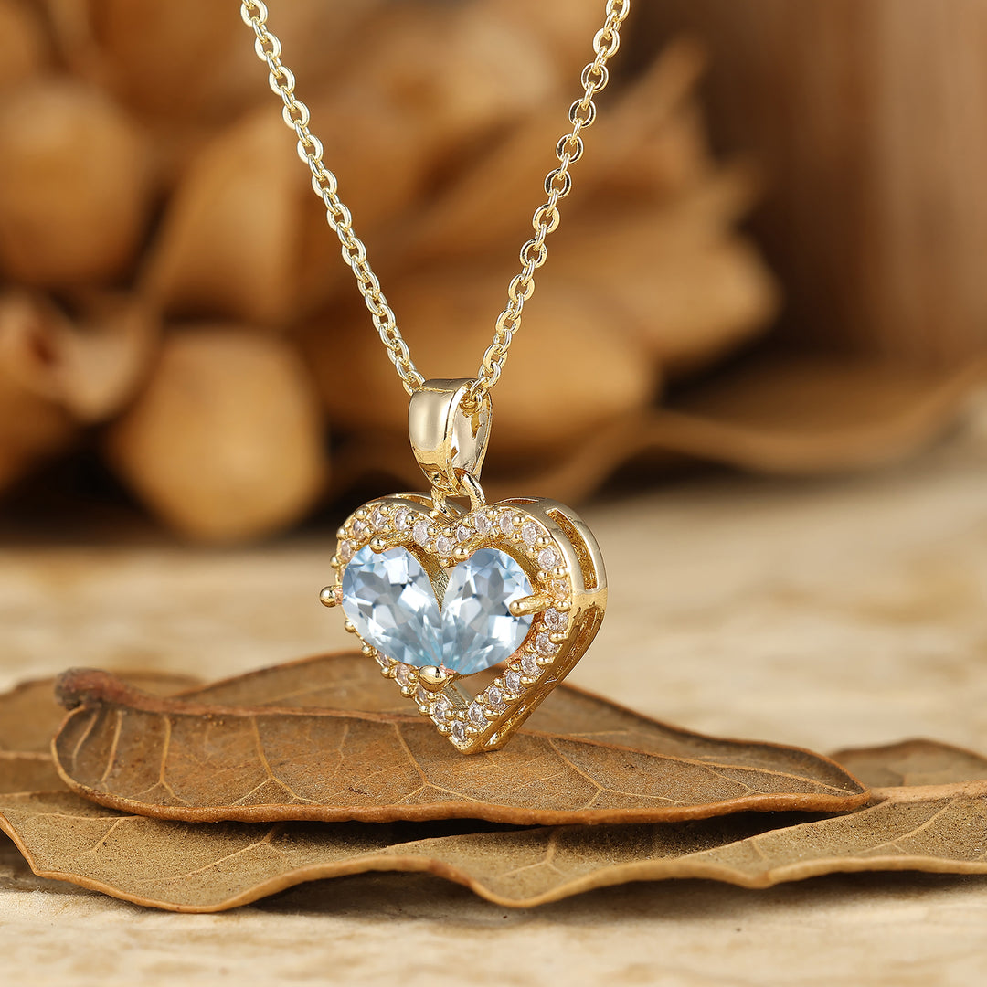 Elegantissimo ciondolo a forma di cuore in agata muschiata con collana regalo per lei Collana da donna in oro massiccio