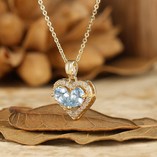 Elegantissimo ciondolo a forma di cuore in agata muschiata con collana regalo per lei Collana da donna in oro massiccio