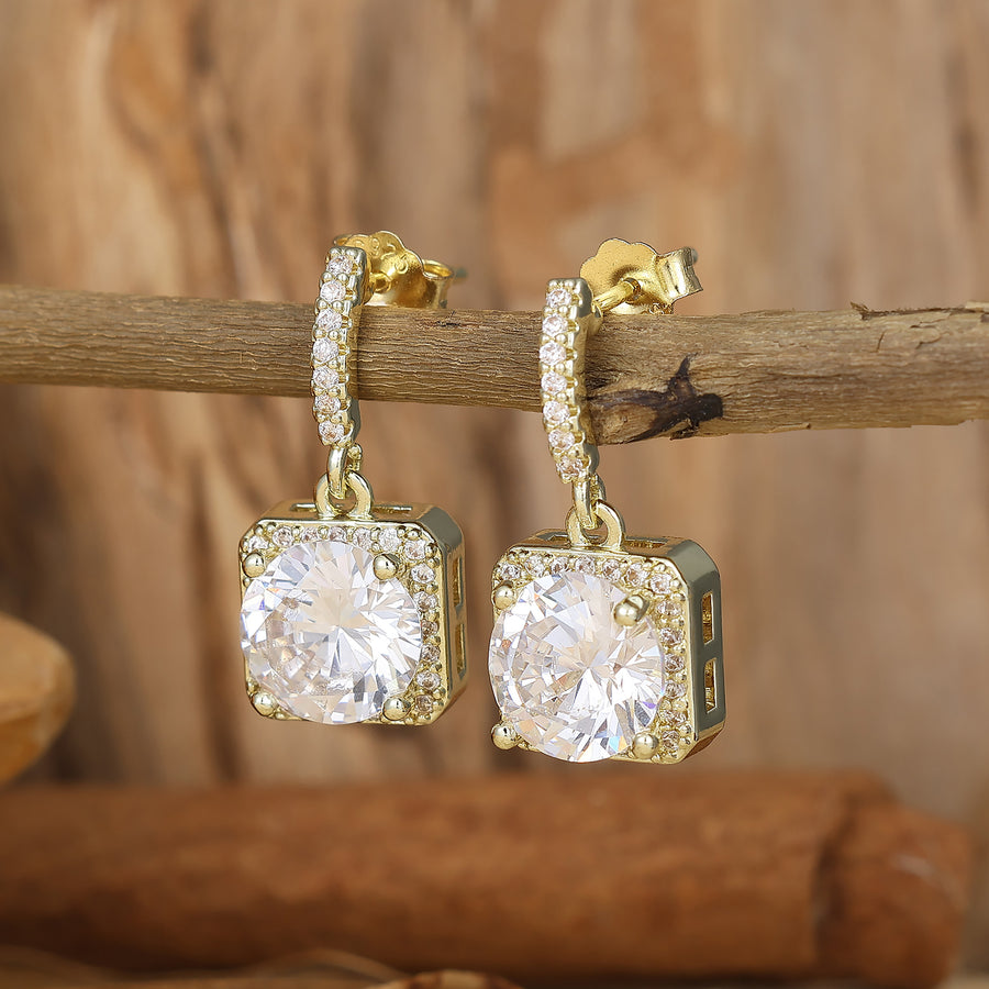 Vintage Round Moissanite Dangle Drops Halo Earrings Filigree Earrings For Her -  Esdomera.com