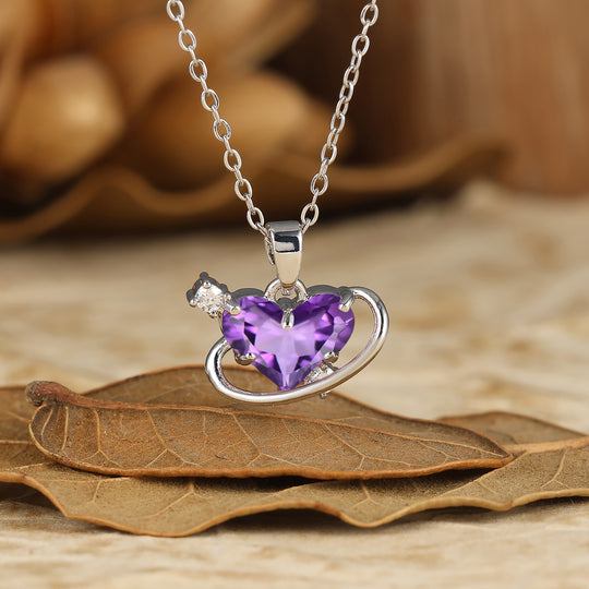 925 Sterling Silver Natural Moss Agate Heart Pendant Necklace 14K Gold Neckalce Perfect Birthday Gift