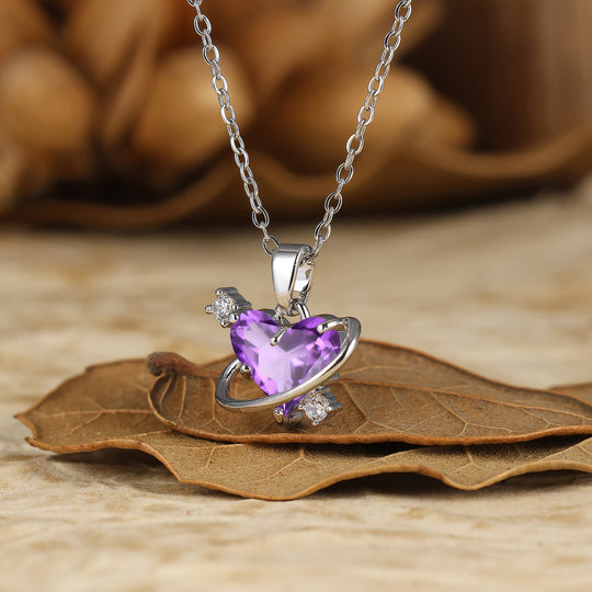 925 Sterling Silver Natural Moss Agate Heart Pendant Necklace 14K Gold Neckalce Perfect Birthday Gift