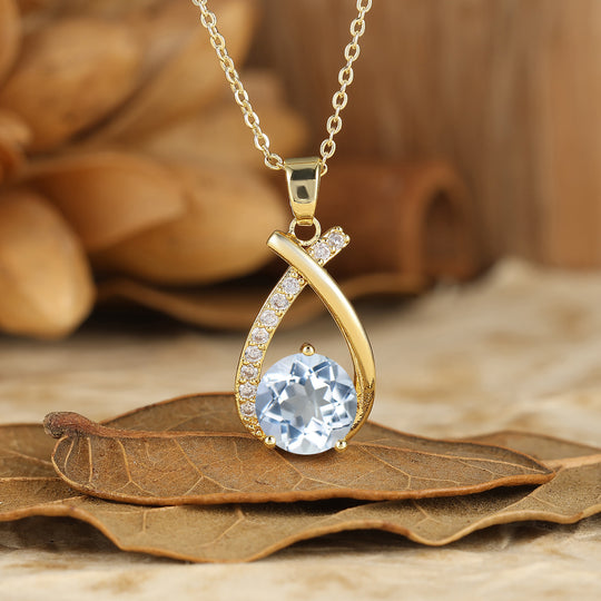 Collar colgante de ágata musgo con corte redondo delicado, collar nupcial de aniversario en oro macizo de 14K