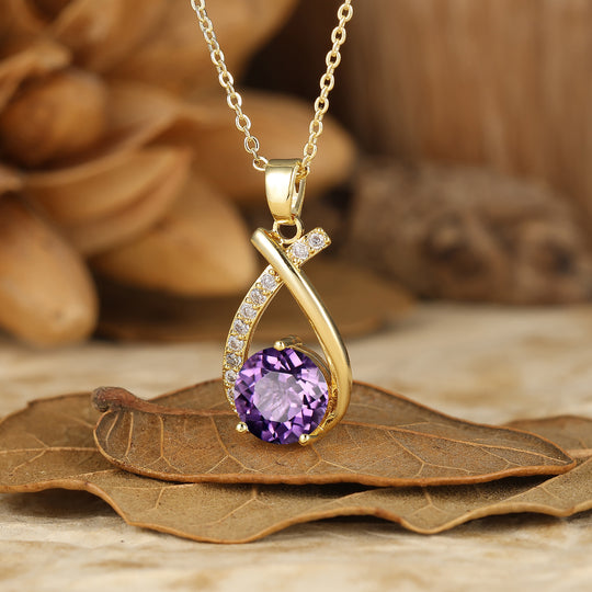 Collar colgante de ágata musgo con corte redondo delicado, collar nupcial de aniversario en oro macizo de 14K