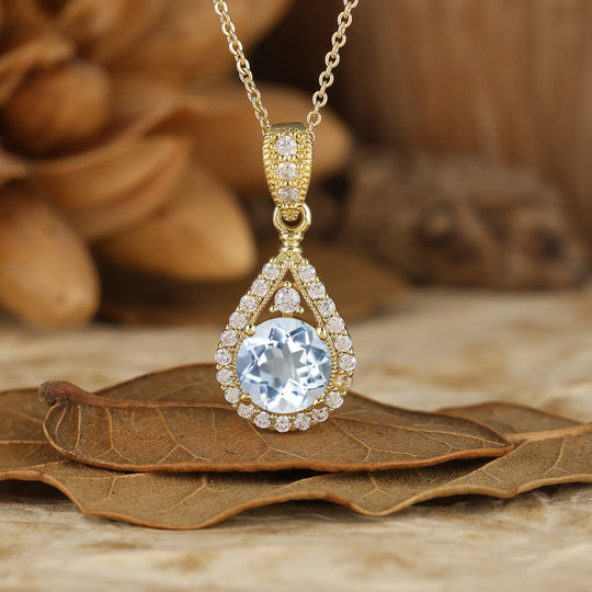 Collier en agate mousse avec pendentif goutte d'eau inspiré de la nature, coupe ronde, collier en agate mousse pour elle