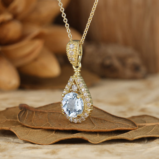 Collier en agate mousse avec pendentif goutte d'eau inspiré de la nature, coupe ronde, collier en agate mousse pour elle