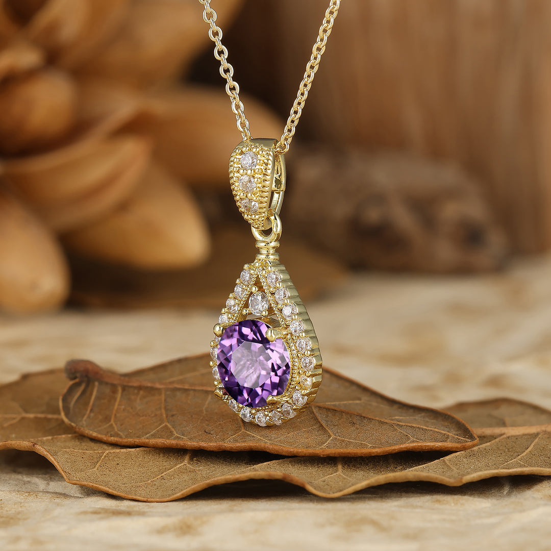 Collier en agate mousse avec pendentif goutte d'eau inspiré de la nature, coupe ronde, collier en agate mousse pour elle