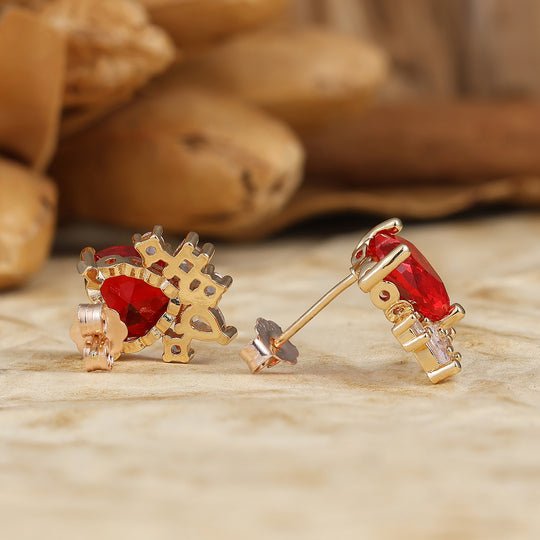 Delicate Heart Cut Ruby Stud Earrings 925 Sterling Silver Earrings For Women -  Esdomera.com