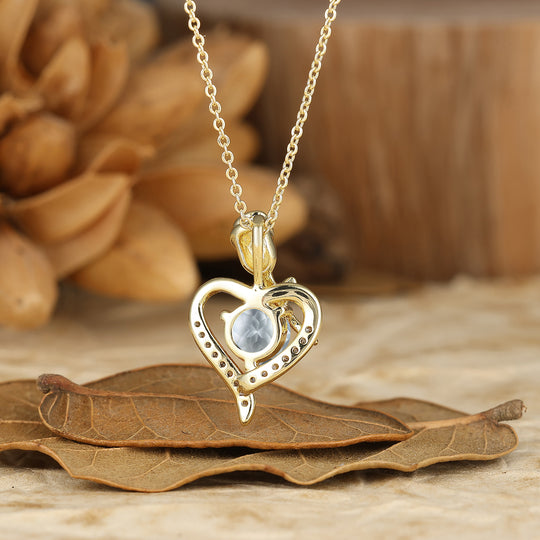 Natural Moss Agate Collana con Motivo a Cuore Pendente Floreale Rosa per Lei