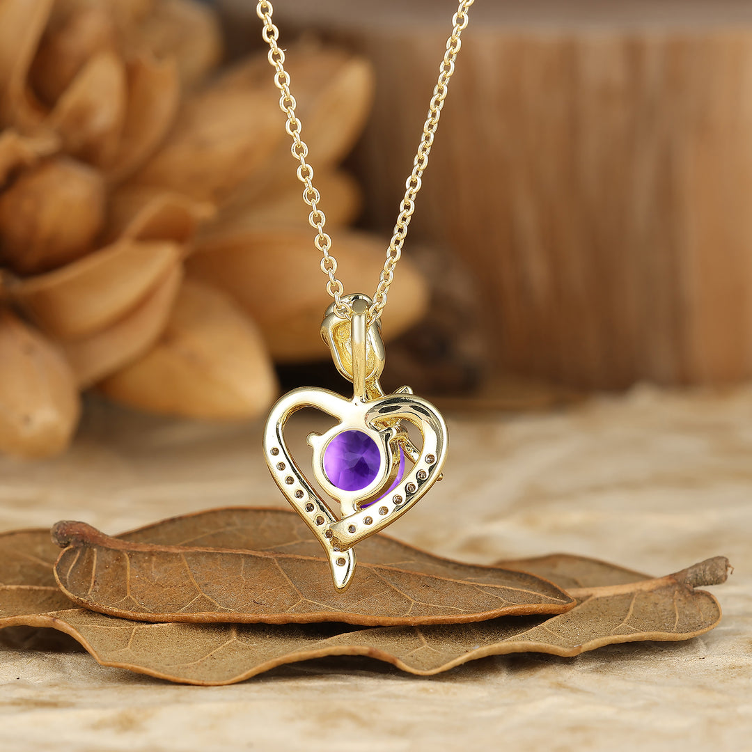 Natural Moss Agate Collana con Motivo a Cuore Pendente Floreale Rosa per Lei