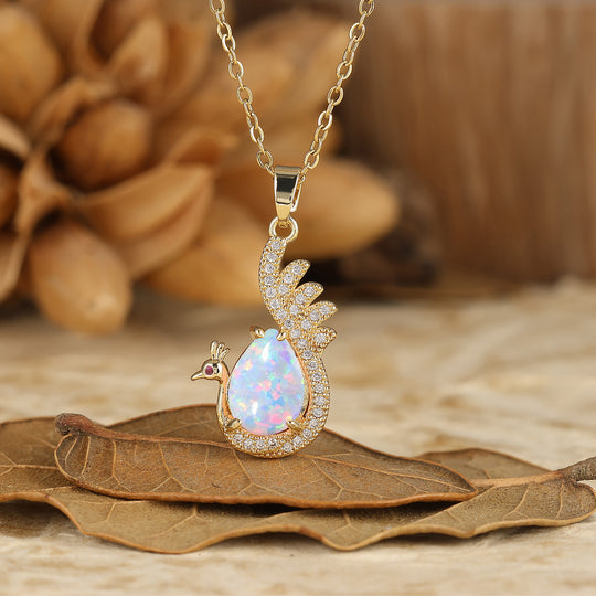 925 Sterling Silver Unique Teardrop Elegant Black Onyx Swan/Peacock Pendant Necklace for Women