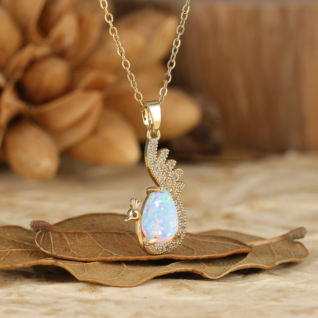 925 Sterling Silver Unique Teardrop Elegant Black Onyx Swan/Peacock Pendant Necklace for Women