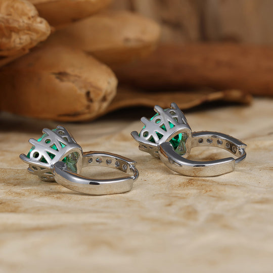 Heart Emerald Huggie Hoop Earrings Green Emerald Birthday Earrings For Her Bridesmaid Earrings -  Esdomera.com