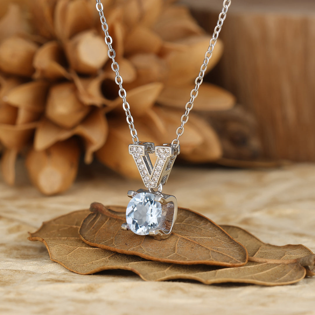 925 Argento Sterling Collana con Pendente Elegante a V in Agata Muschio Naturale Collana in Oro 14K