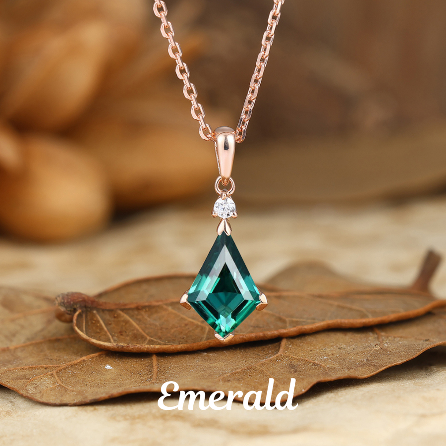 Minimalistische Kite Cut Natürliche Moosachat Halskette Anhänger Moosachat Schmuck Geburtstagsgeschenk