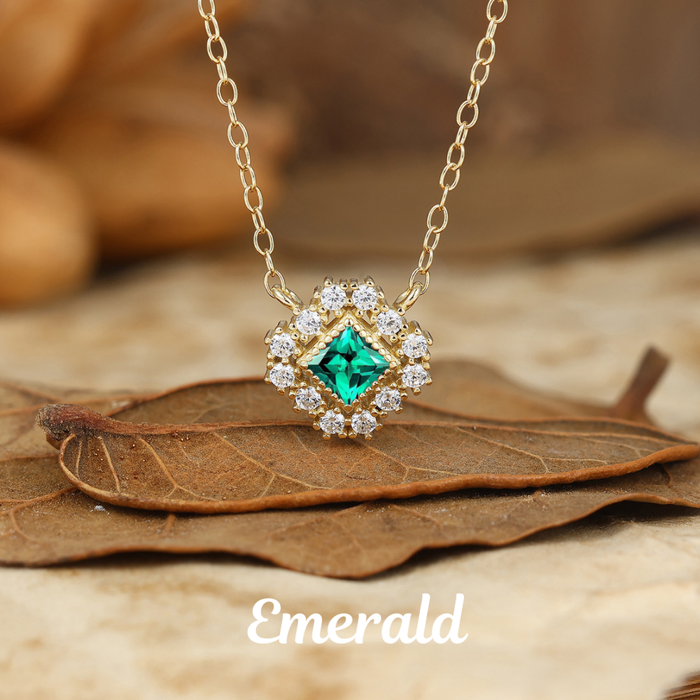 Collana con Ciondolo in Ametista Naturale Cluster Collana con Pietra di Nascita di Febbraio