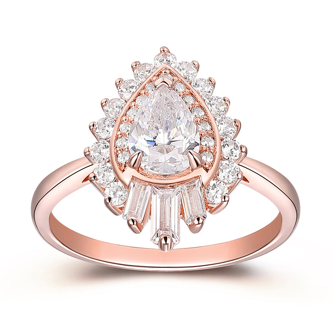 Beautiful 0.8 Carat Pear Cut Full Eternity Moissanite Engagement Ring For Women
