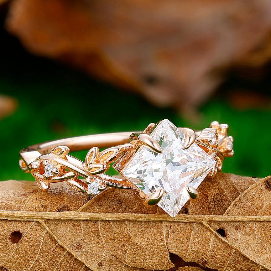 Princess Cut Women's Rings 2CT Princess Cut Moissanite