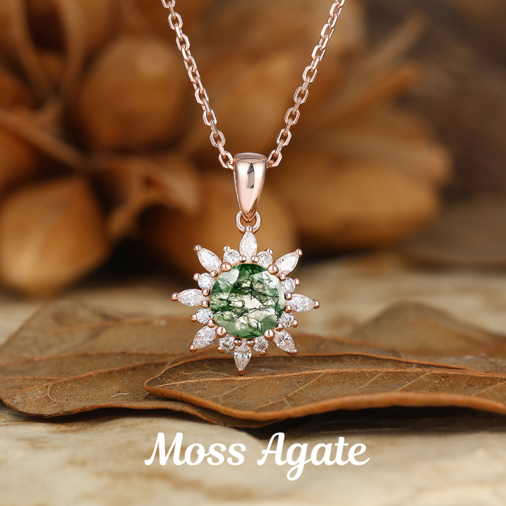 Flower Morganite Pendant Necklace Pave Set Moissanites Anniversary Bridal Pendant