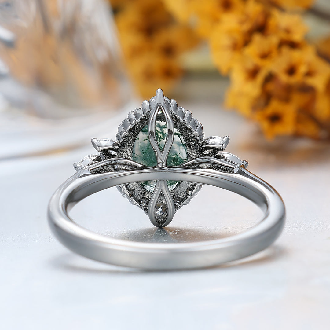 Art Deco Black Rutilated Quartz Twig Engagement Couple Rings Unique S925 And Tungsten Black Plated Marriage Ring -  Esdomera.com