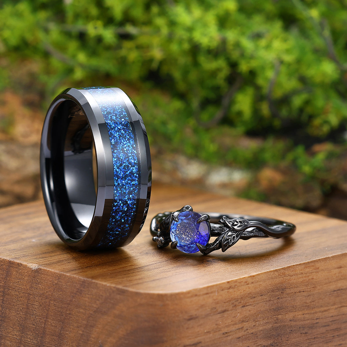Translucent Galaxy Sandstone Entwined Branches Engagement Couple