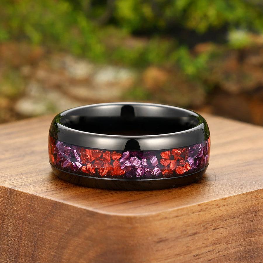 Ruby And Amethyst Tungsten Carbide Ring 8mm Two-tone Gemstone Wedding Band For Women And Men -  Esdomera.com