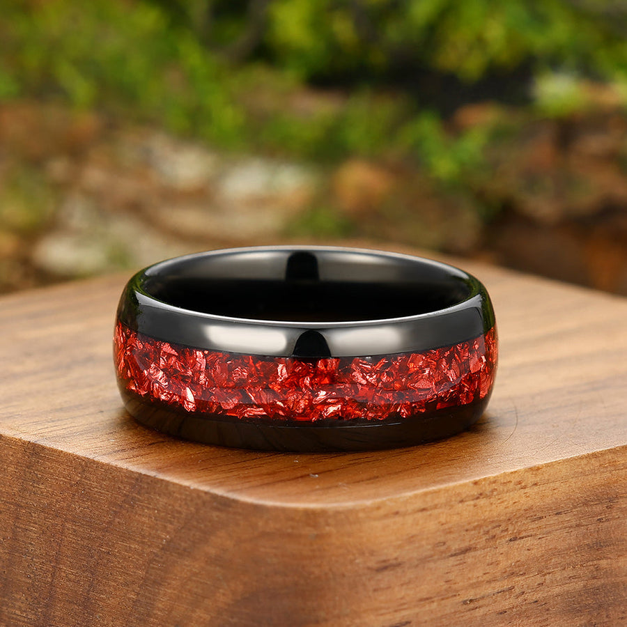 Handmade Ruby Tungsten Carbide Wedding Band Red Anniversary Ring For Men And Women Unique Engagement Ring