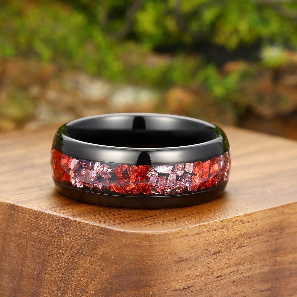 Zafiro Anillo De Compromiso Rojo Anillo De Tungsteno Para Hombre