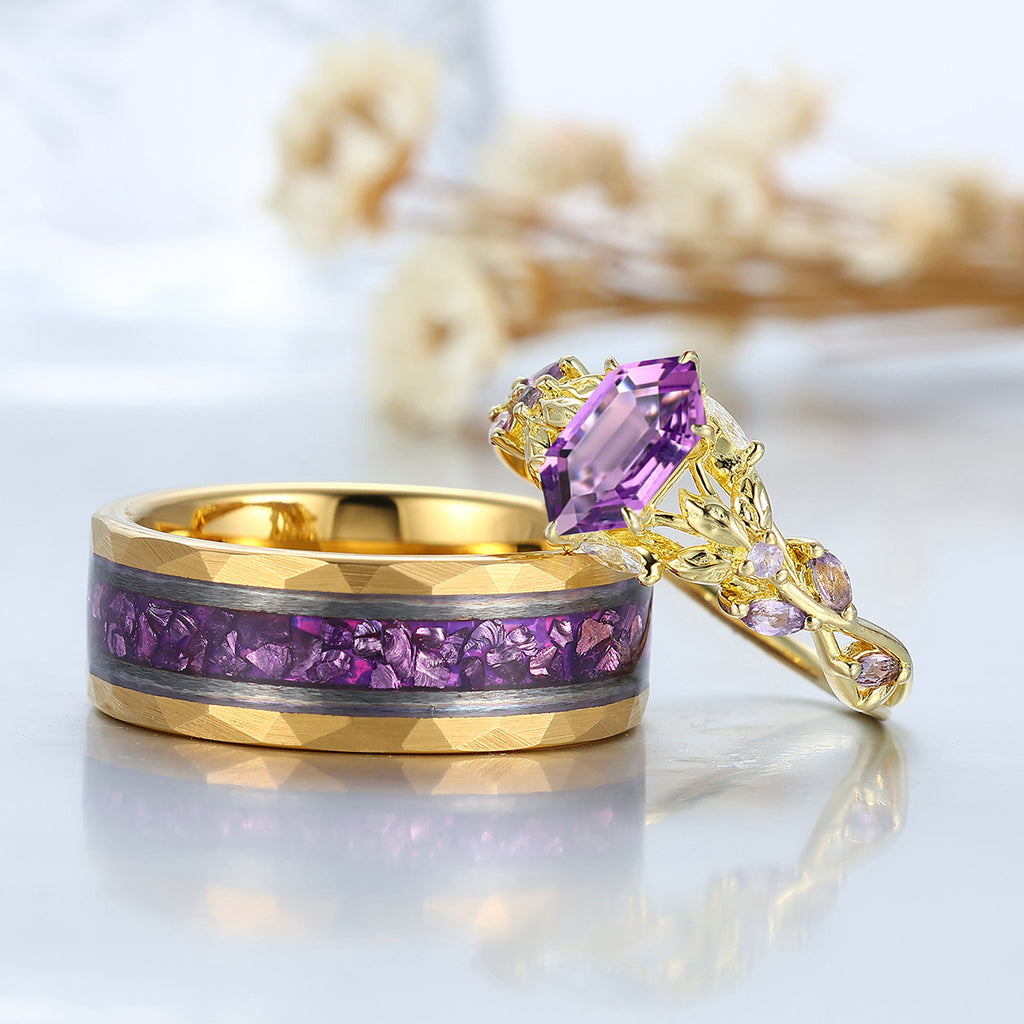 Bague Plaquée Or Blanc Avec Opale De Feu, Améthyste Et Zircons - Neuve Sans Emballage