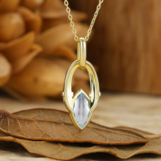 Art Deco Filigreed Engraved Aquamarine Necklace 1CT Marquise Cut Aquamarine Pendant